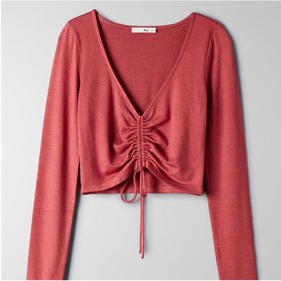Aritzia Wilfred Free Long Sleeve Crop Top - Picture 1 of 3